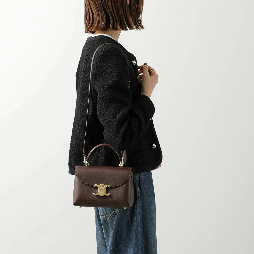 Celine Teen Nino handbag leather shoulder bag Triomphe - Picture 3 of 8